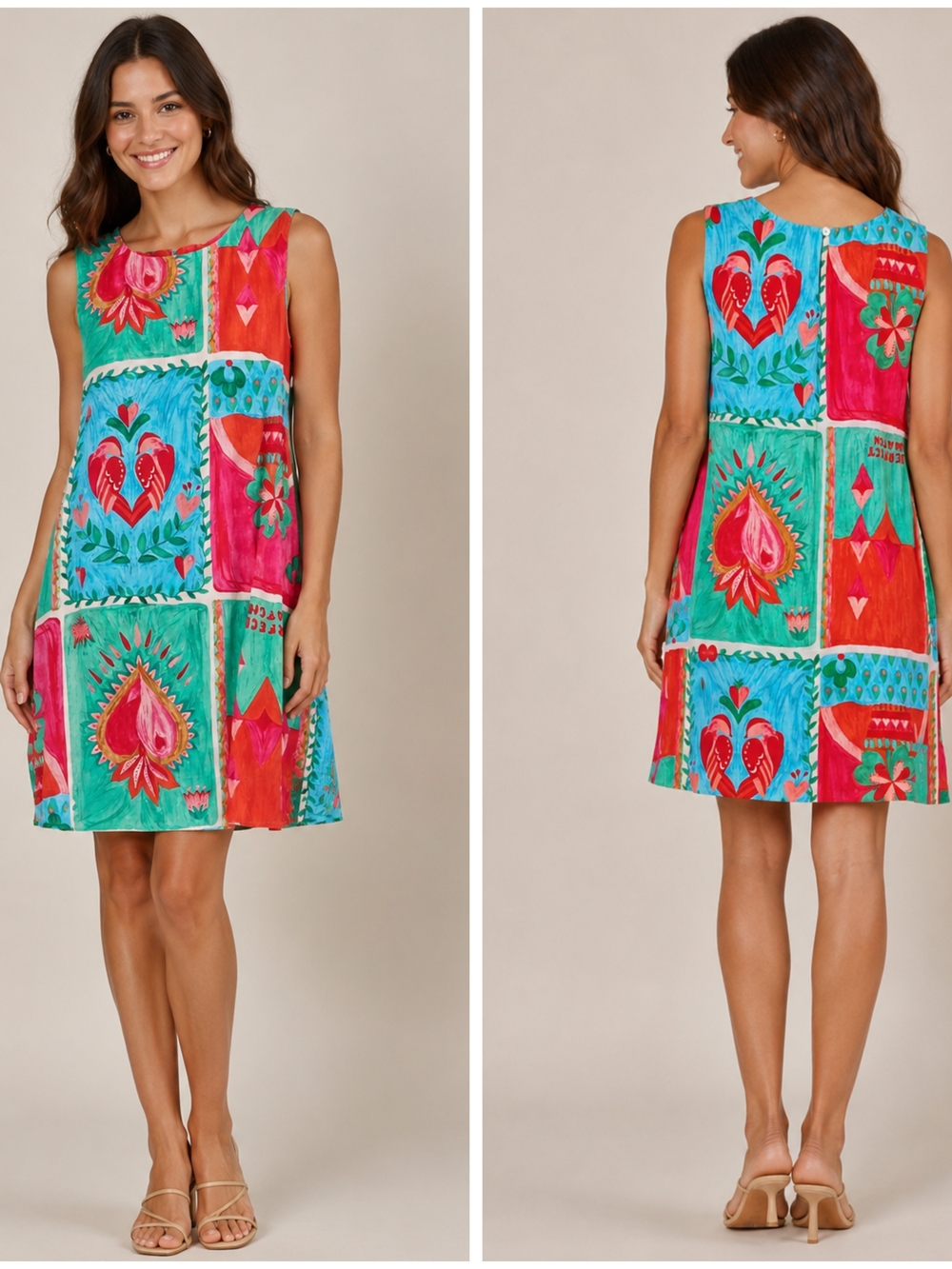 Paper Heart, Women's Linen Blend Love Birds Dress